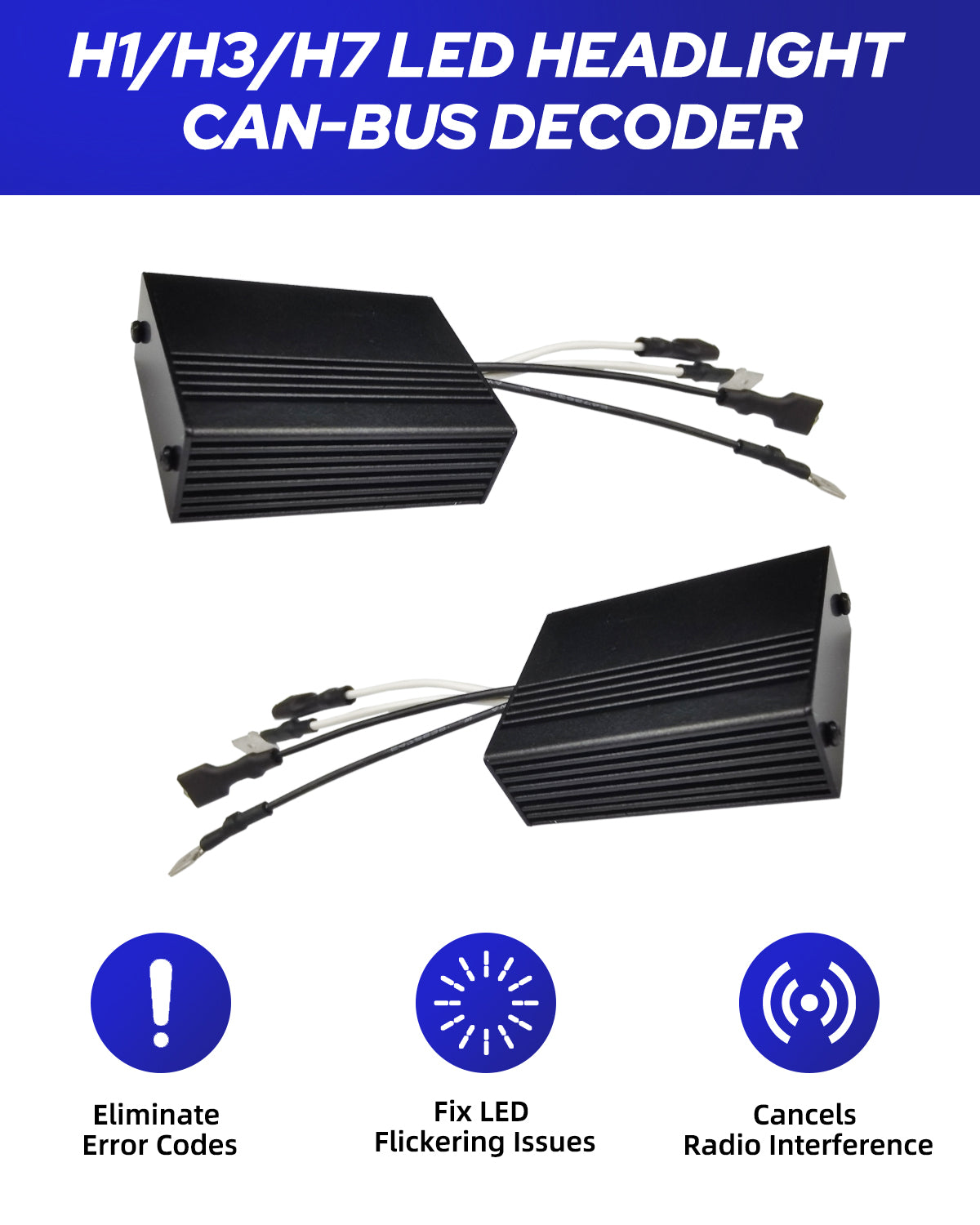 KOYOSO H7 LED Headlights Canbus Decoder, Strong Canbus Error Code Warning  Canceller : : Automotive