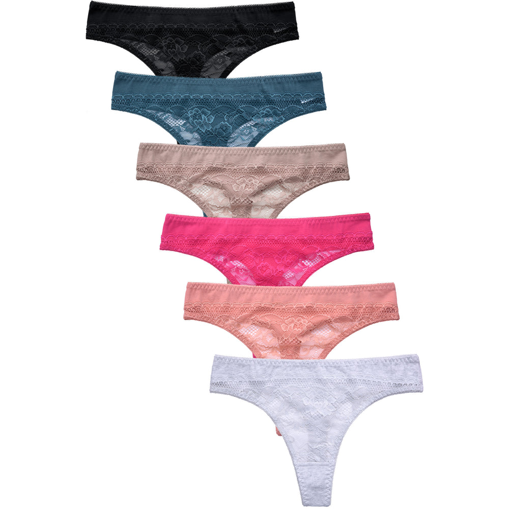 432 Pieces Sofra Ladies Lace Cotton Thong Panty - Womens Panties & Underwear  - at 