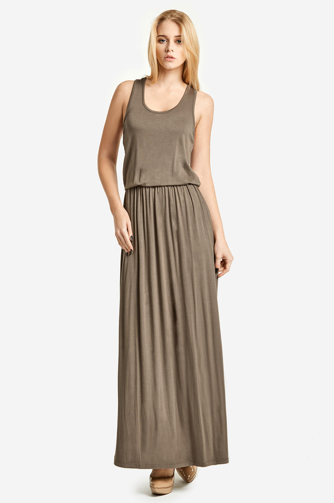 24 Wholesale Sofra Ladies Strapless Tube Top Dress In Taupe