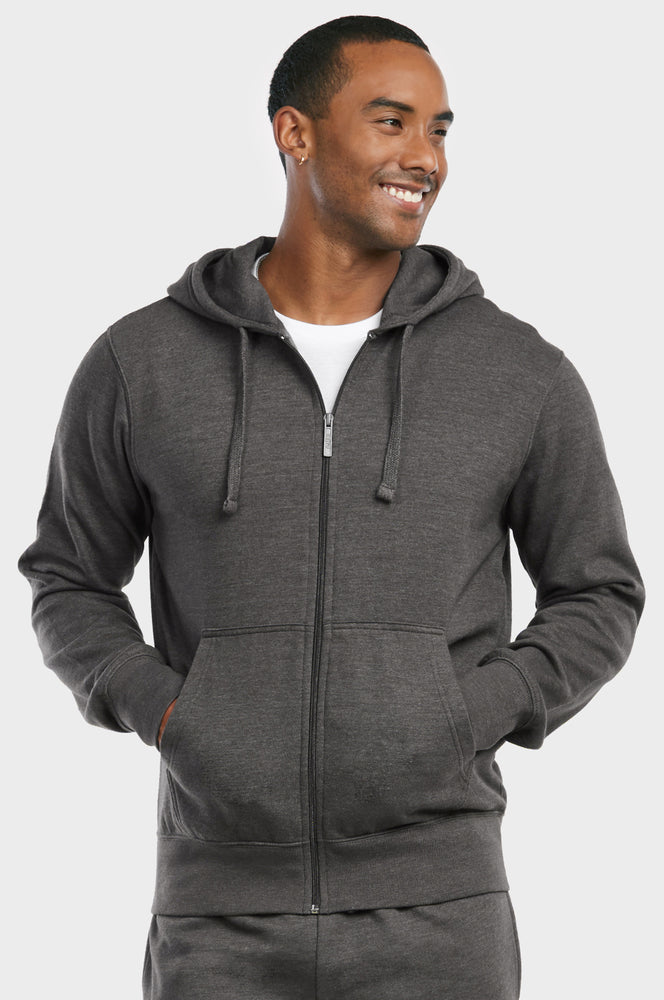 ET TU Hoodie Jacket - Men's Cotton Lightweight Zip Up Hoodie Jacket L,  Heather Gray