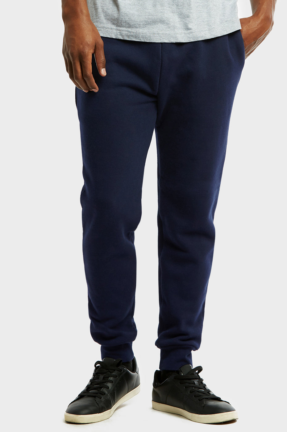 KNOCKER MEN'S H.W SLIM FIT FLEECE JOGGER PANTS (SP1100S_NAVY) – Uni ...