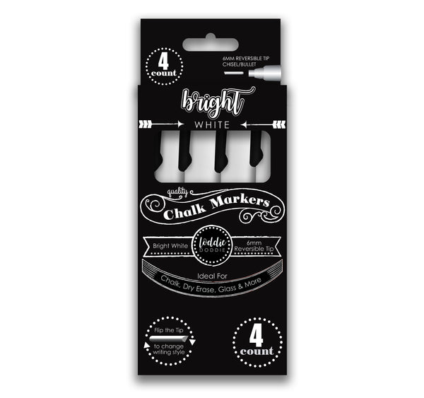 5ct Multi-size Tips Chalk Markers Bright White 