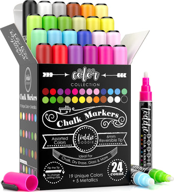 Liquid Chalk Window Markers for Glass Erasable - Including 6