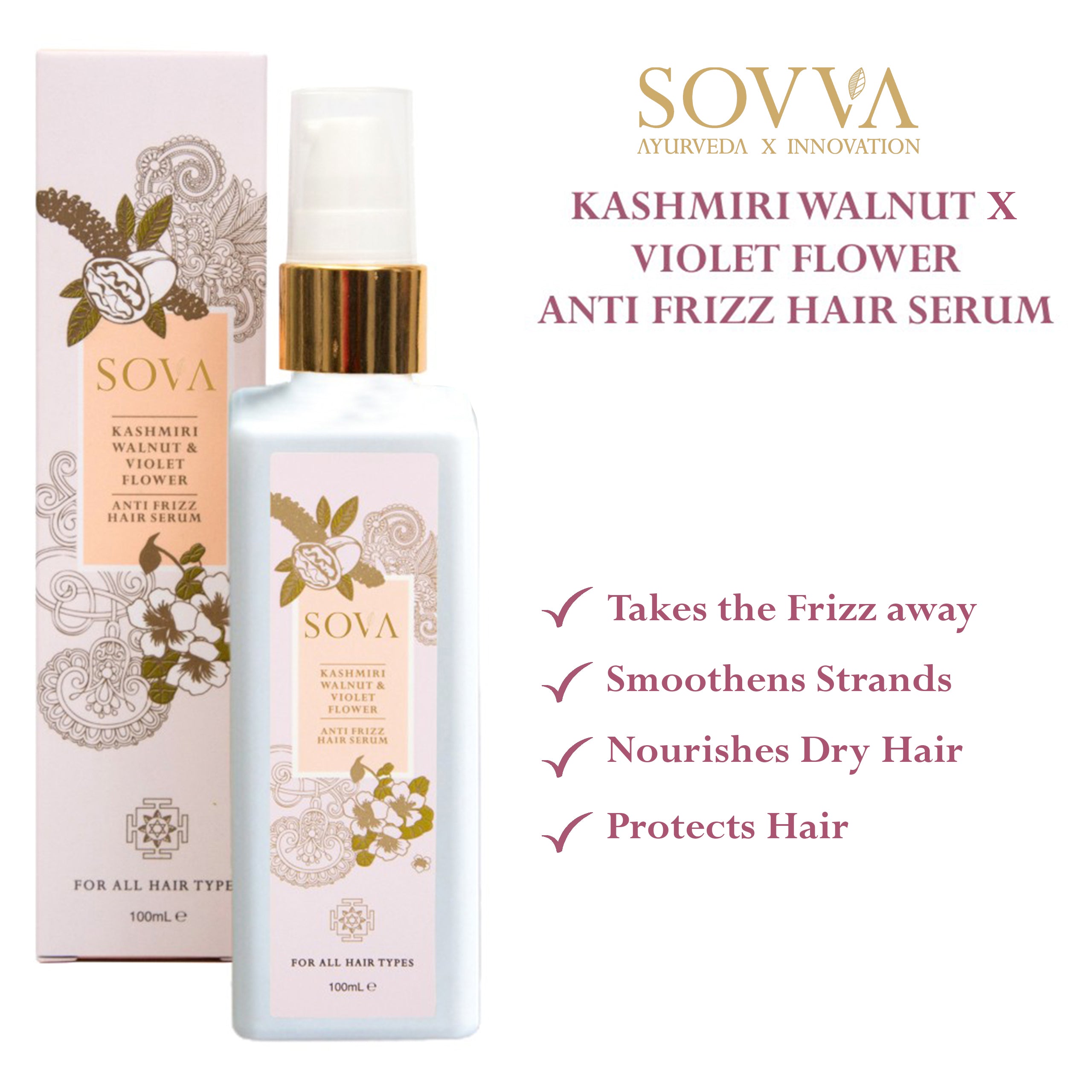 Buy Sova Care Walnut  Violet Flower Anti Frizz Hair Serum  100 ml Online  At Best Price  Tata CLiQ