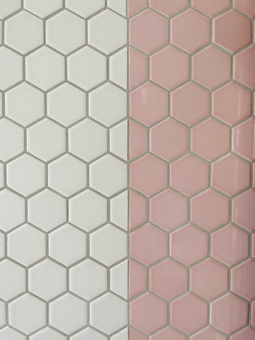 Pink and White Hex Tile -Bari J. One Room Challenge - Tile Shop