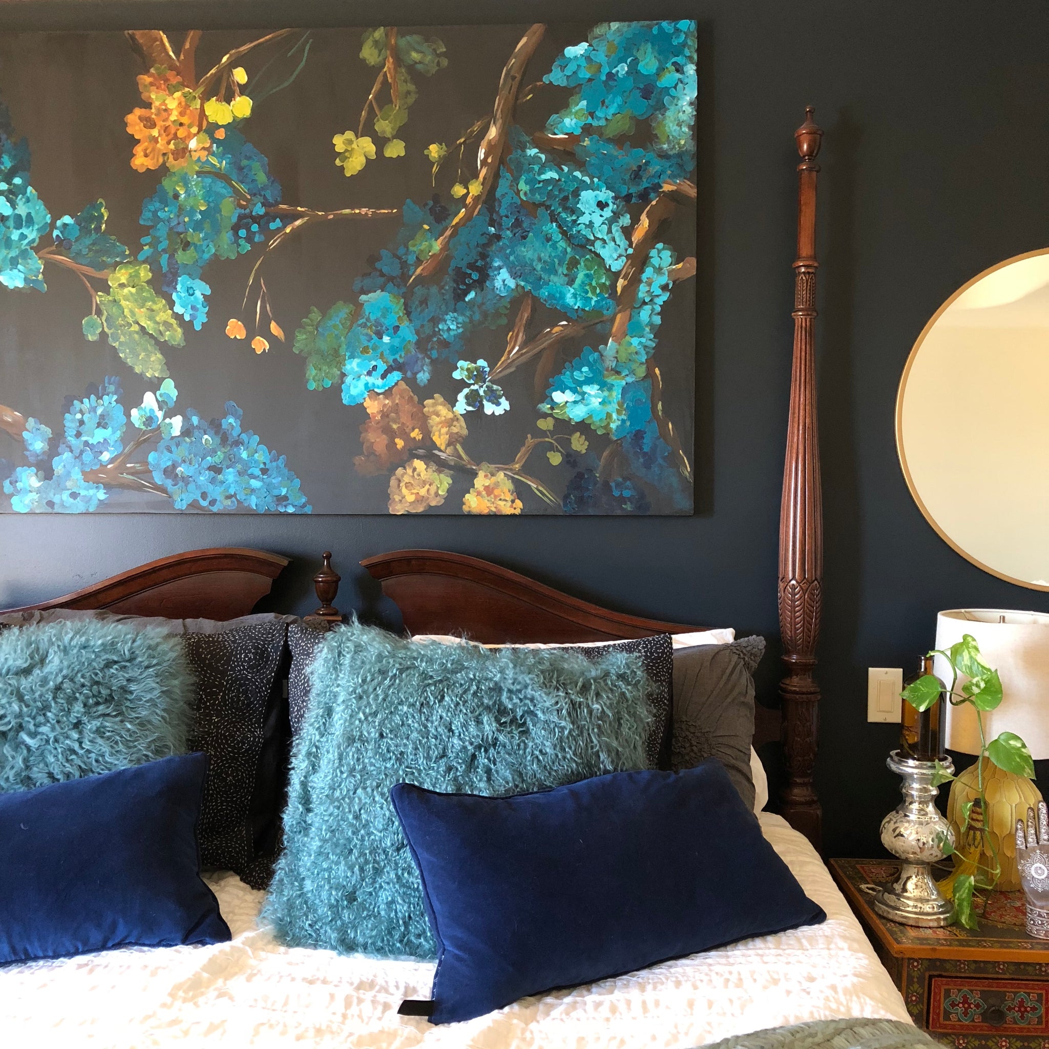 Bari J. art and Maximalist Master Bedroom 