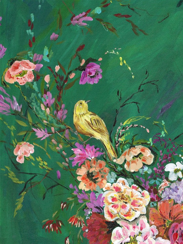 songbirds green paintings