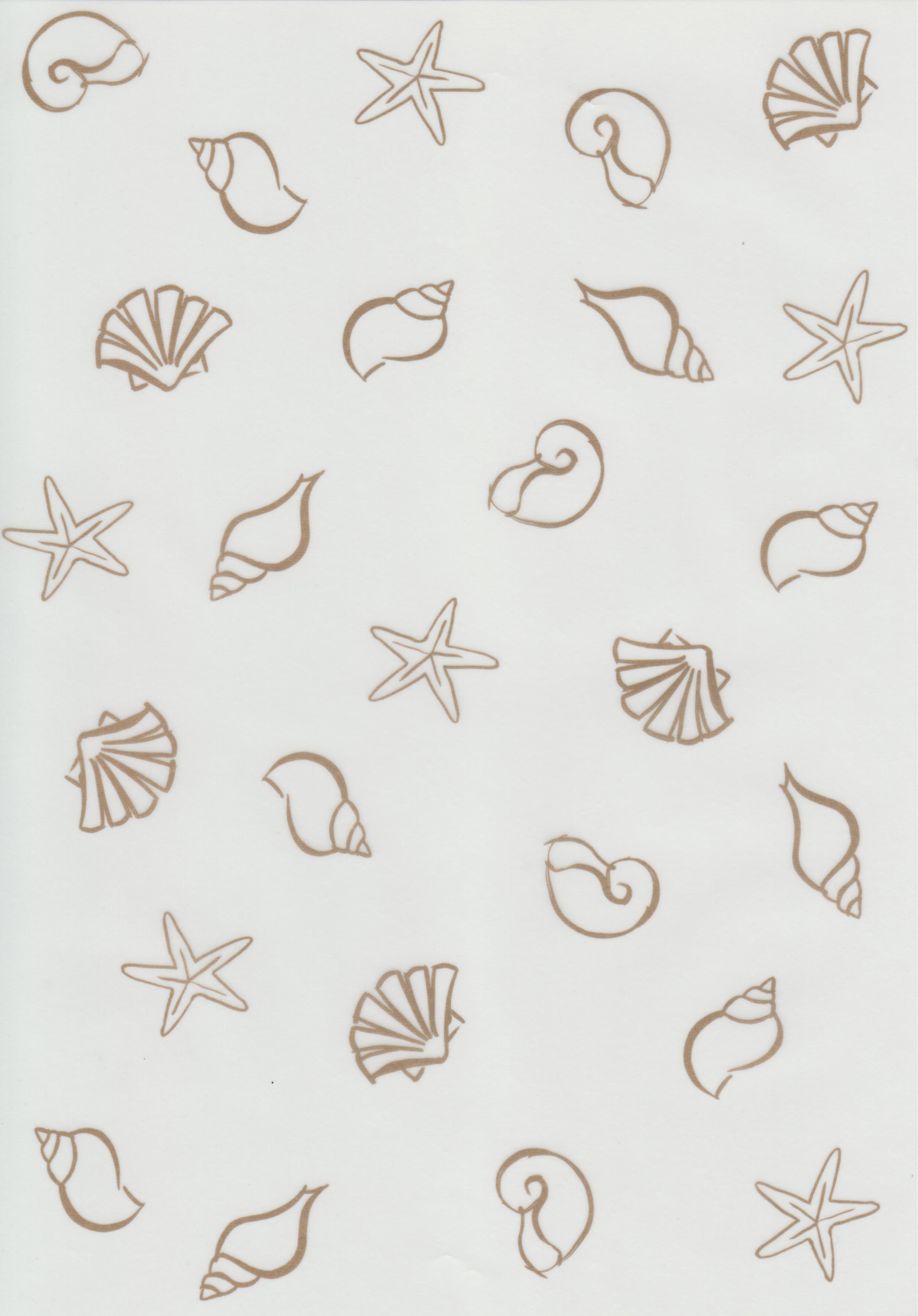 Gold Sea Shell A4 Trace - The Paper Place