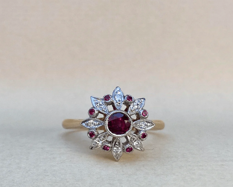 ruby intricate ring