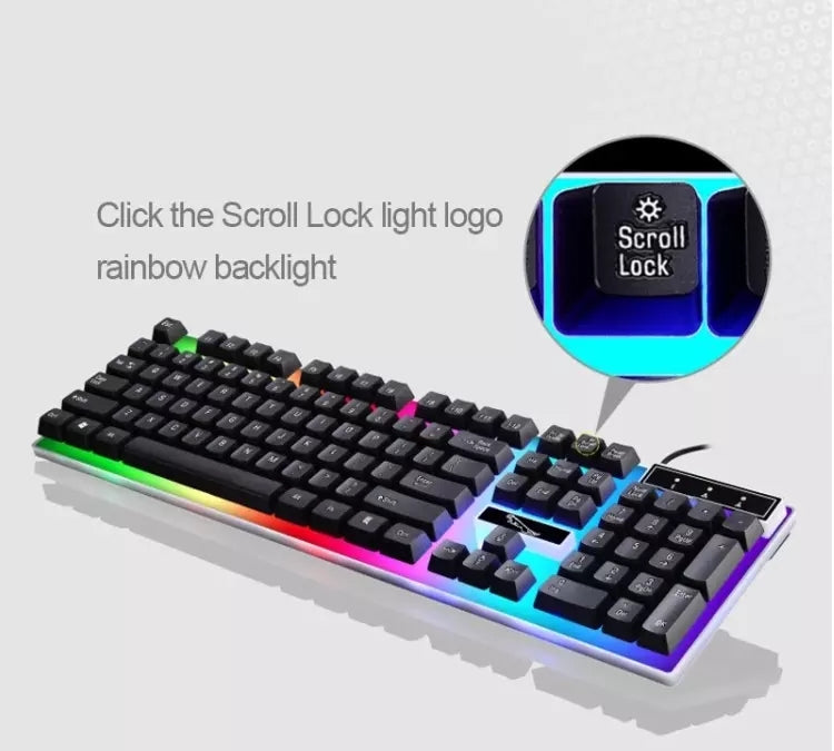USB 2.0 Backlit LED Professional 104 Keys Keyboard Mouse Combos Home Notebook Desktop Computer Gaming Keyboard G21
