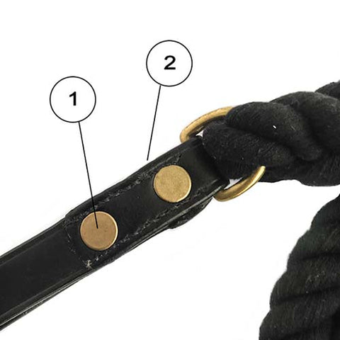 rope dog lead with leather handle