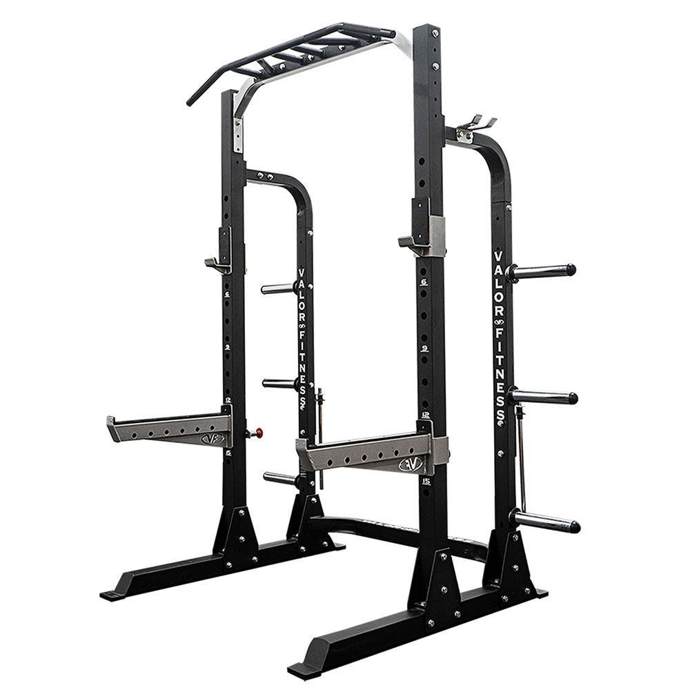 3x3 Half Rack w/ Multi Grip Pullup Bar and Plate Storage