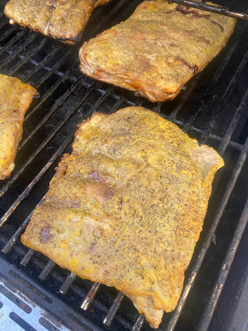 Ribs marinated in Santa Barbara Hives Honey Mustard 