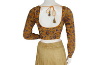 Thumbnail for kalamkari designer readymade blouse with full sleeves 5