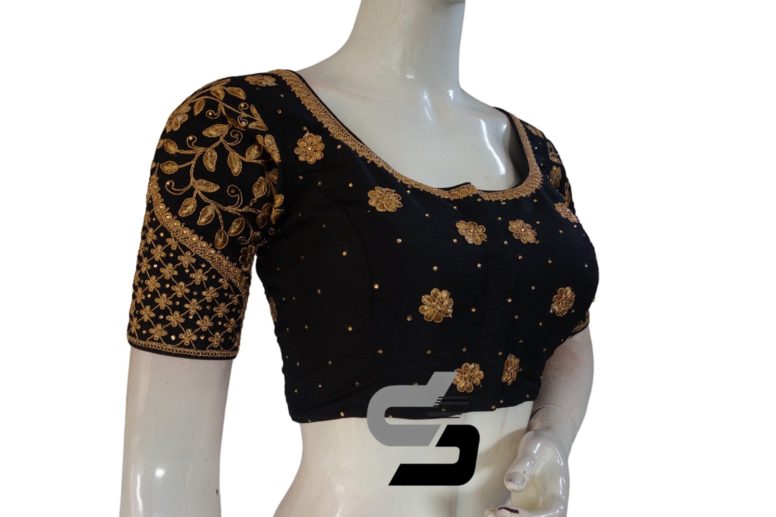 Black - Plain - Readymade Saree Blouse Designs Online: Buy Fancy Blouses at  Utsav Fashion