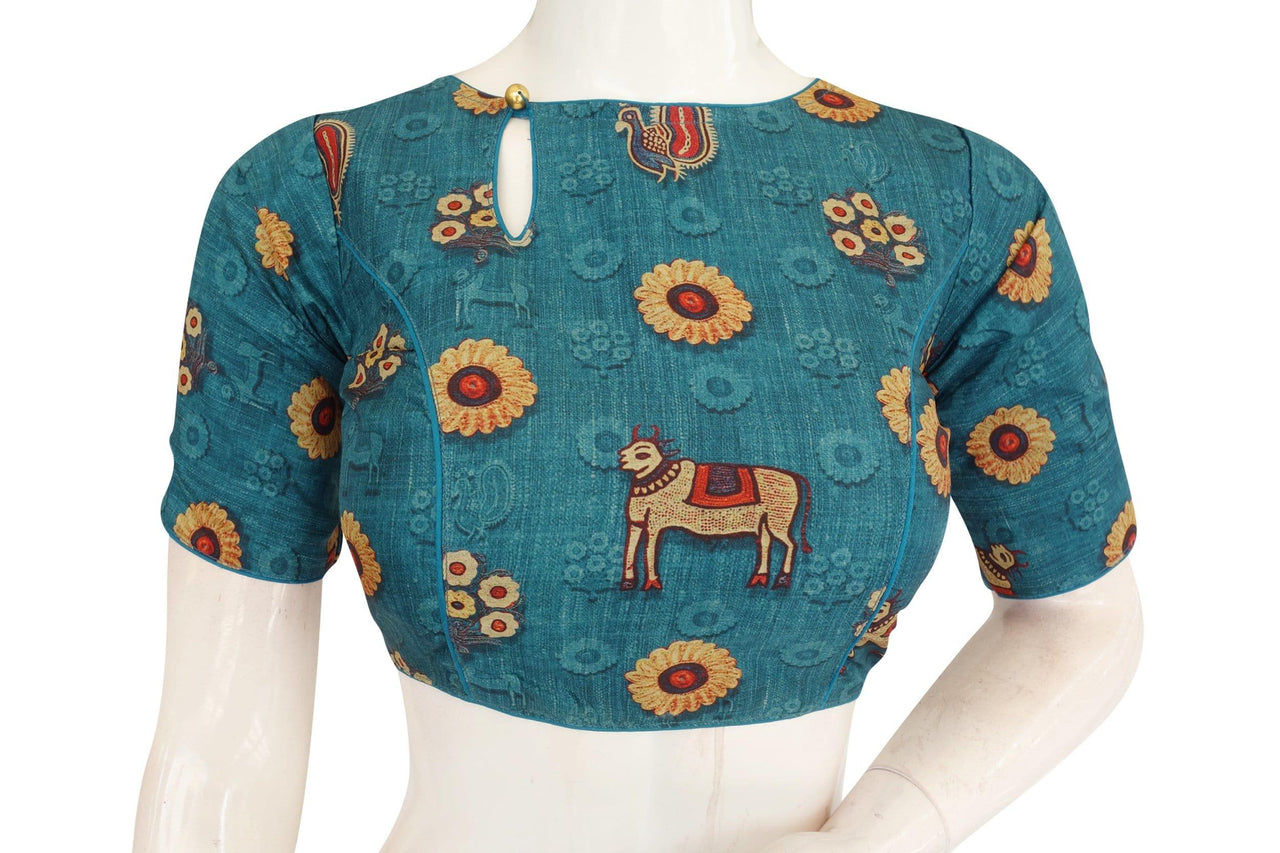 Designer Blouse With Boat Neck Collar