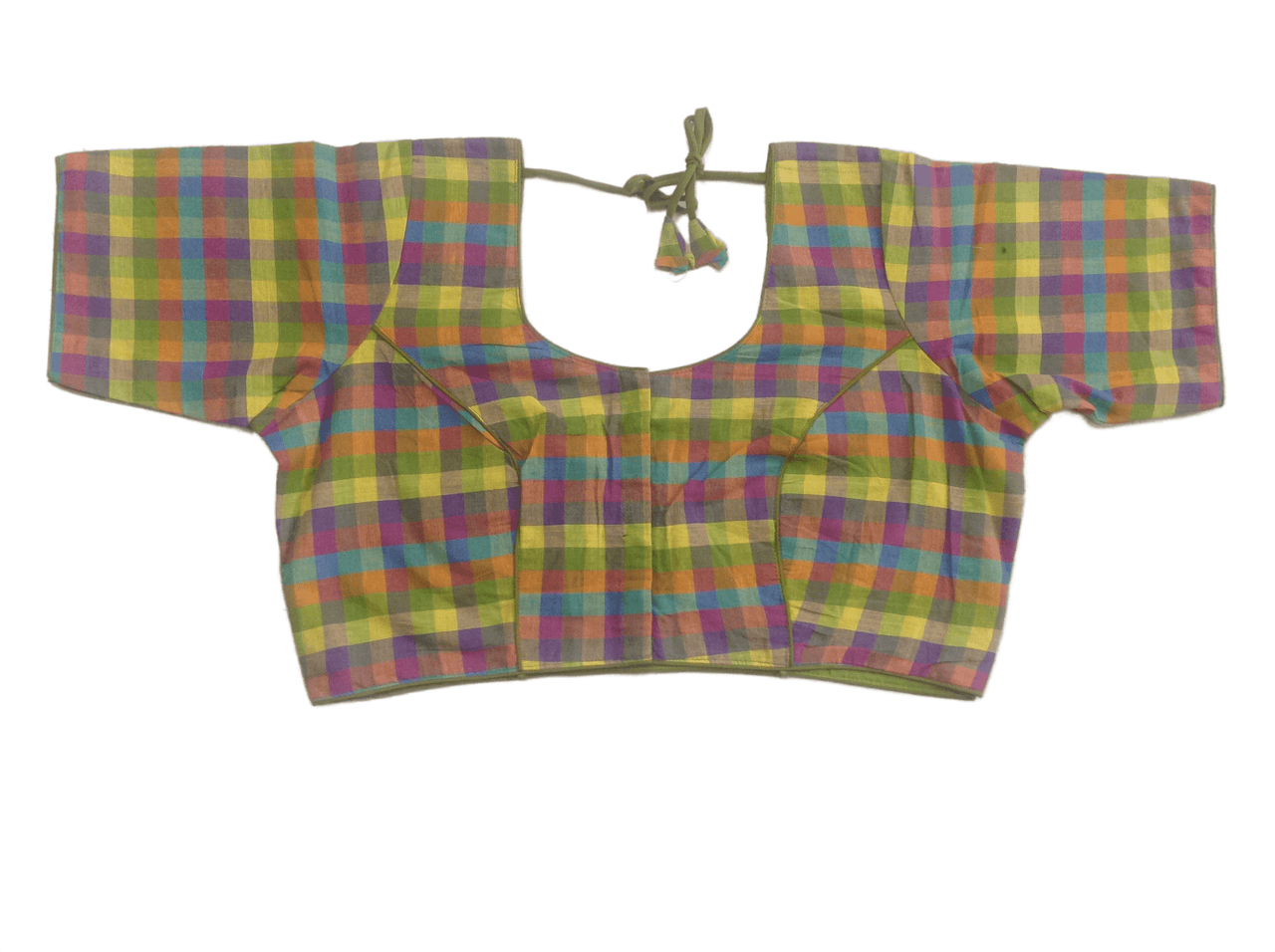 Cotton Checks Readymade saree blouse ,Plus Size Indian Cotton ...