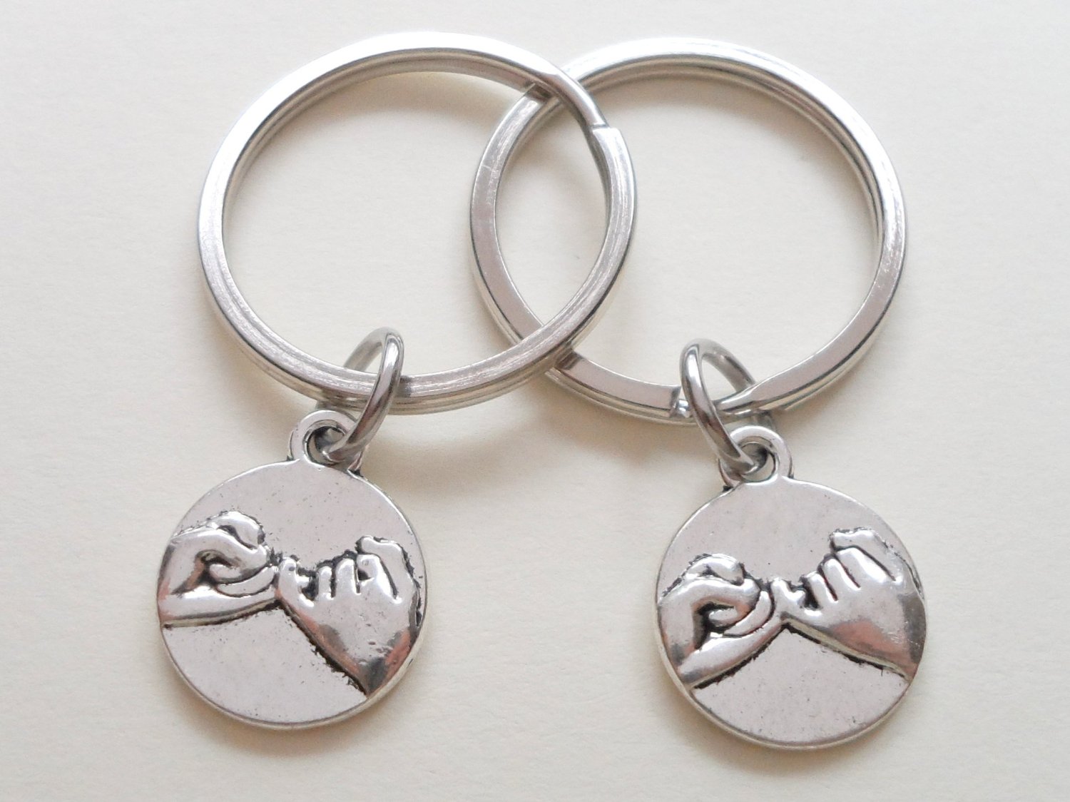 Personalized Bronze Keychains With Cutout Matching Heart Shape