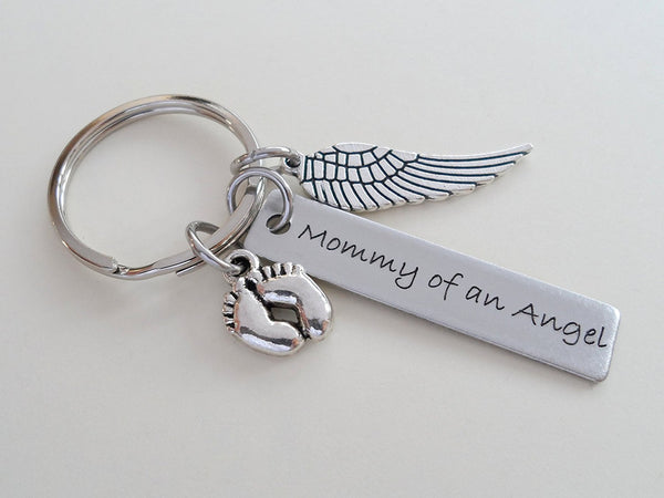 Baby Memorial Keychain • Engraved Mommy of an Angel – JewelryEveryday