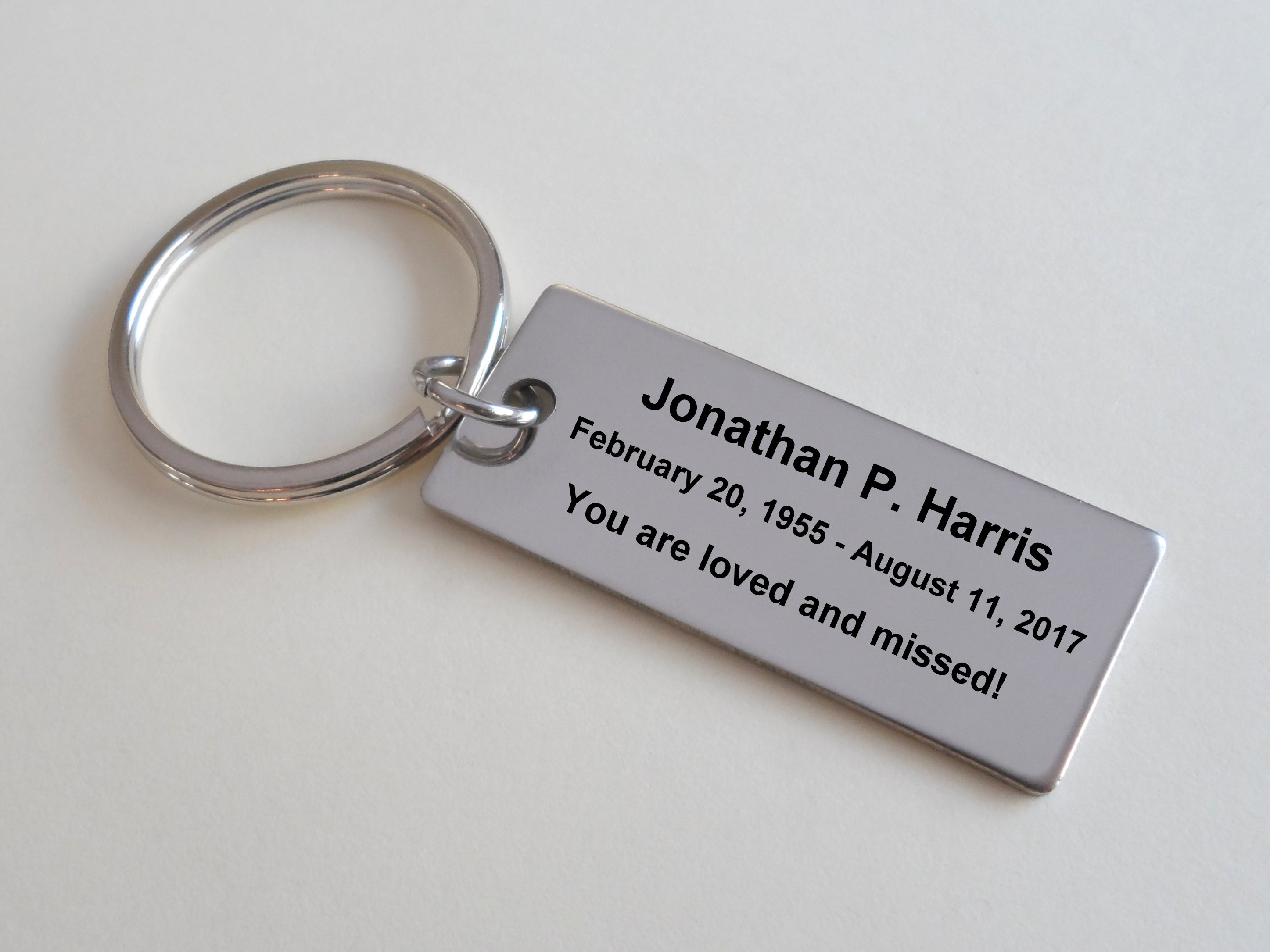 Custom Engraved Memorial Keychain 