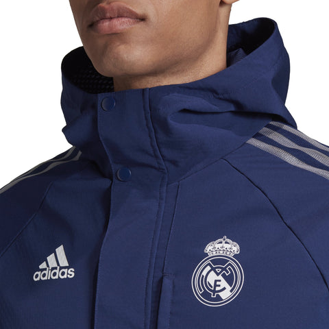 Real Madrid Mens Travel Jacket -Blue/White - Real Madrid CF US Store