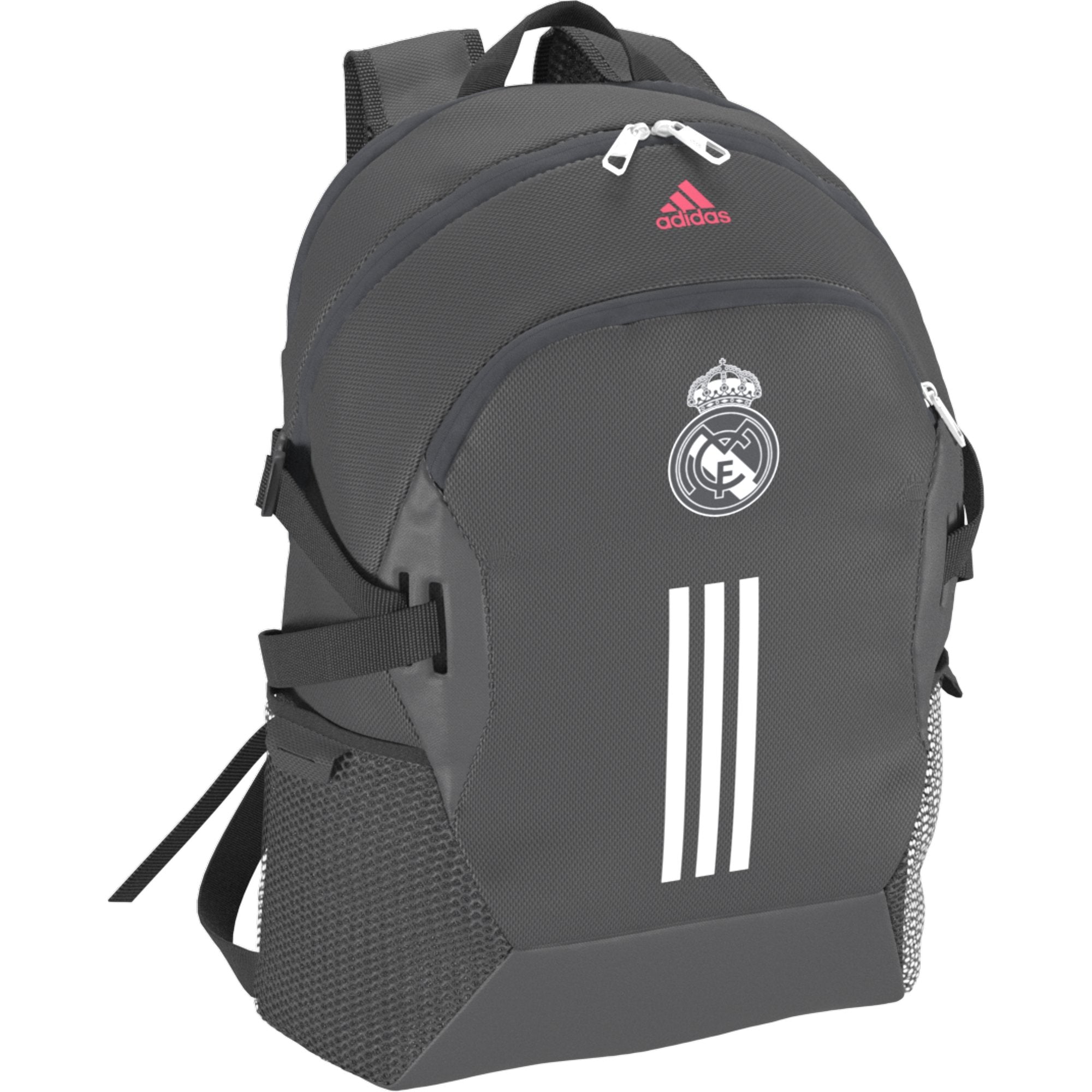 grey and white adidas backpack