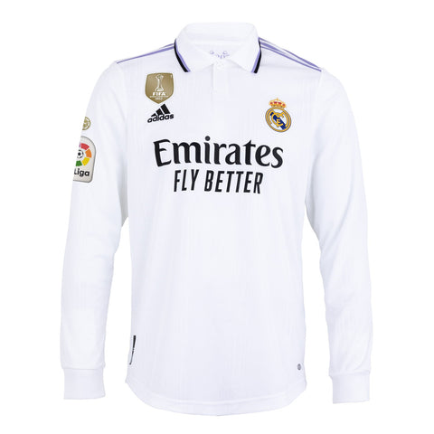 verbinding verbroken laden Verandert in Real Madrid Mens Home Authentic Long Sleeve Shirt 22/23 White - Real Madrid  CF | US Store