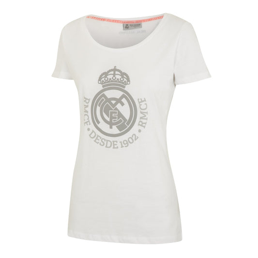 Real Madrid Womens Crest - T-Shirt CF Real Grey/Black Store Blended Madrid US 