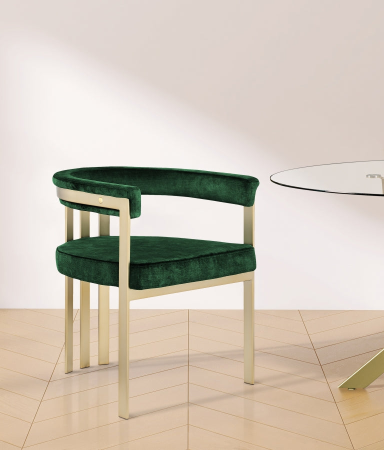 "marcello" dining chair (cognac, emerald)