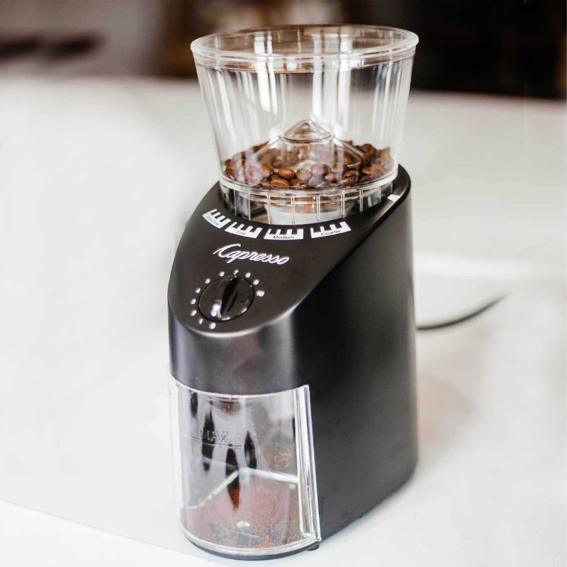 Capresso Infinity Plus Conical Burr Coffee Grinder in Metal