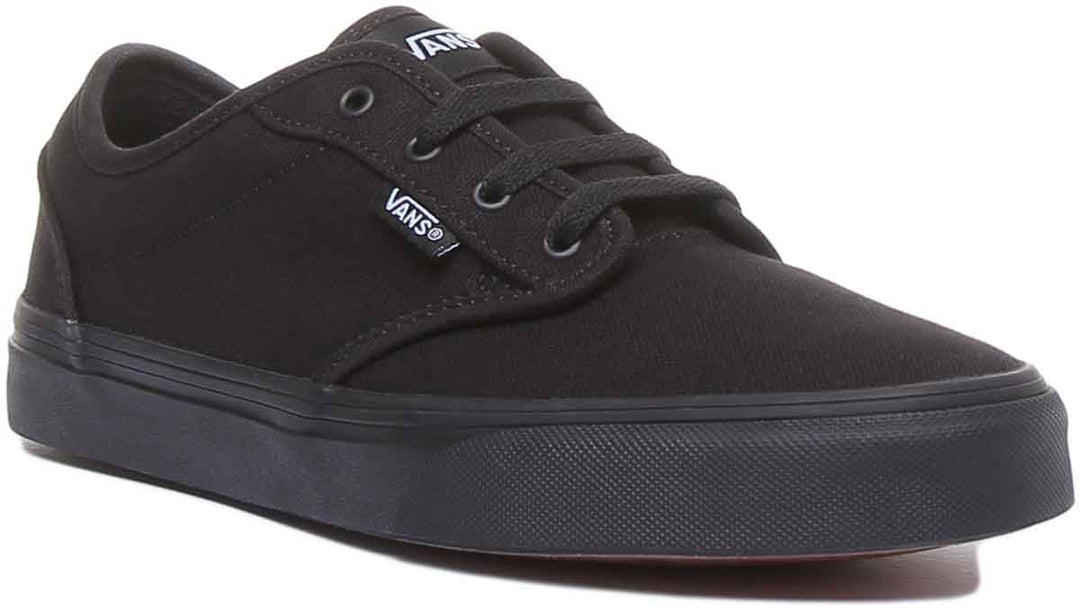 Vans Atwood In Black White For Junior Authentic Lace up Trainers 4feetshoes
