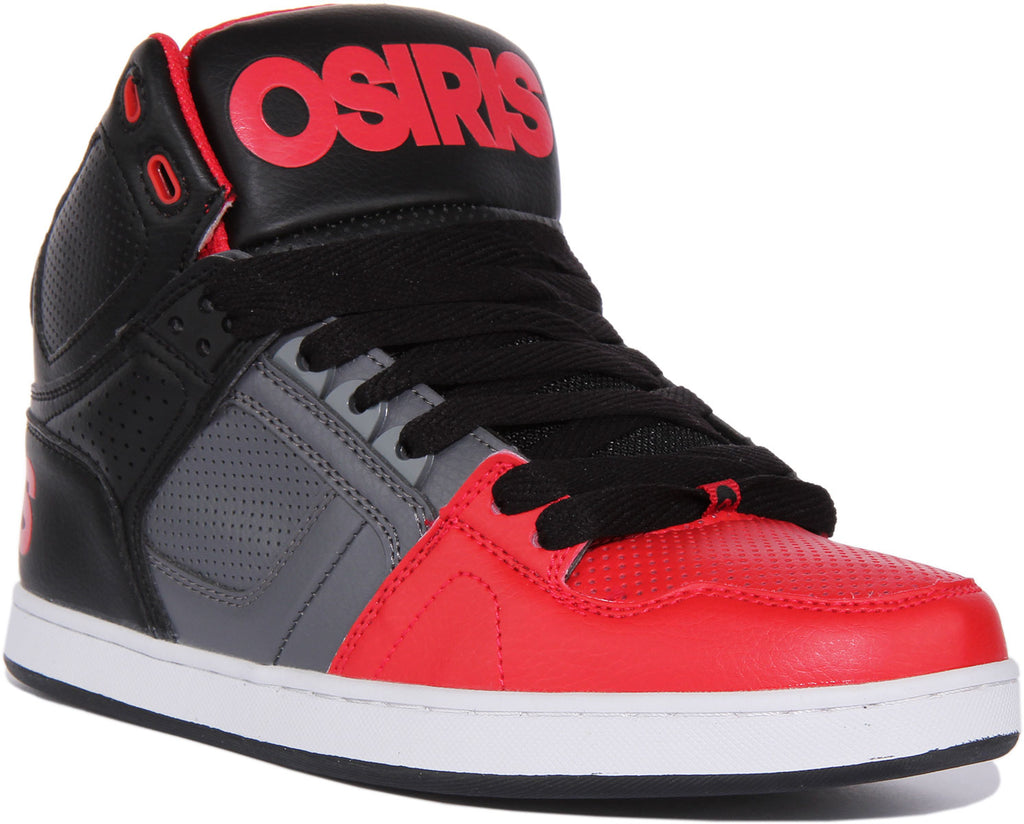 83 Clk In Black Red For Men Mid Top Skateboard Shoes –