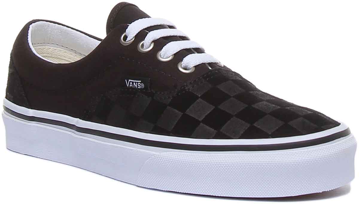 Vans Classic Era Deboss Check In Black White For Women | Lace Up Shoes ...