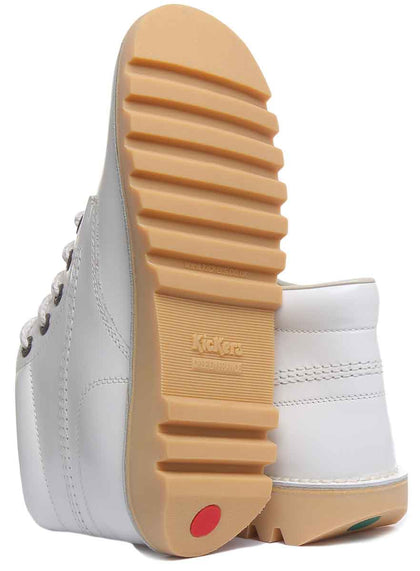 Kickers kick hi boots in white leather