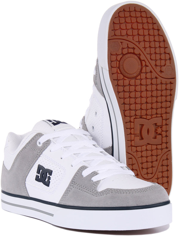 Dc Shoes Pure In White Grey For Men | Lace Up Side Logo Trainers –  4feetshoes