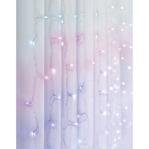 merkury innovations curtain lights cool white pink purple