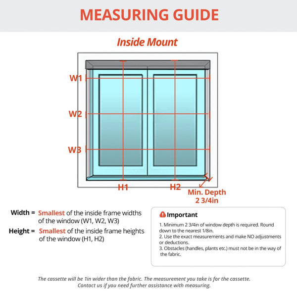 how to measure the window blinds inside mounting