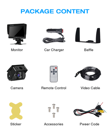 Monitor Vehicle Backup Camera with Night Vision