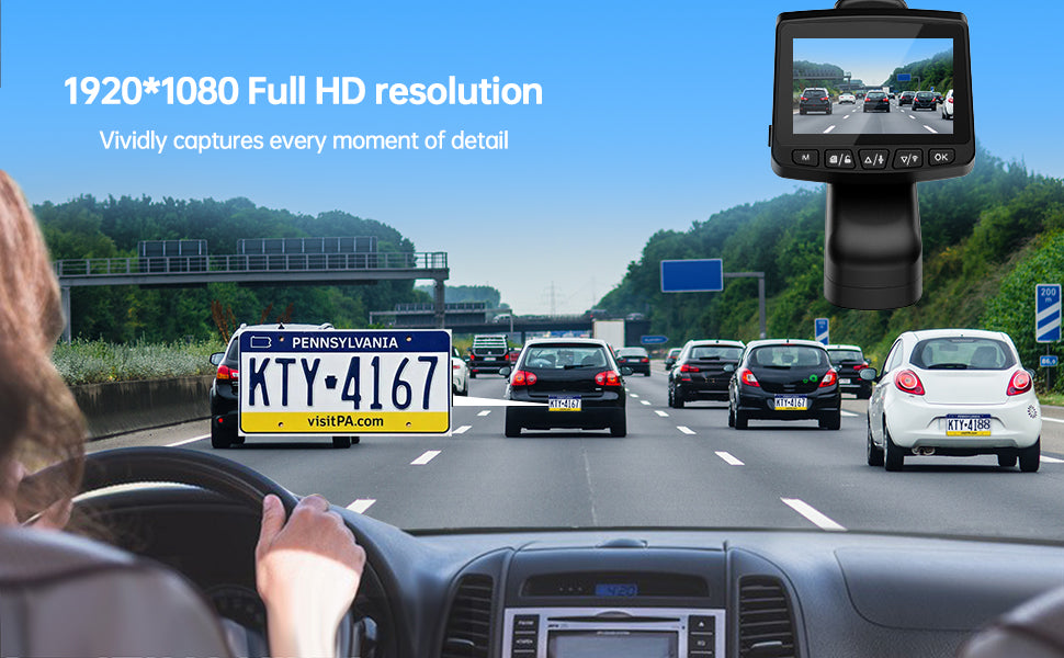 1080P GPS Driving Recorder, Mini DVR Car Camera Car Driving Recorder with 2.45 IPS LCD and 170° Wide Angle Camera