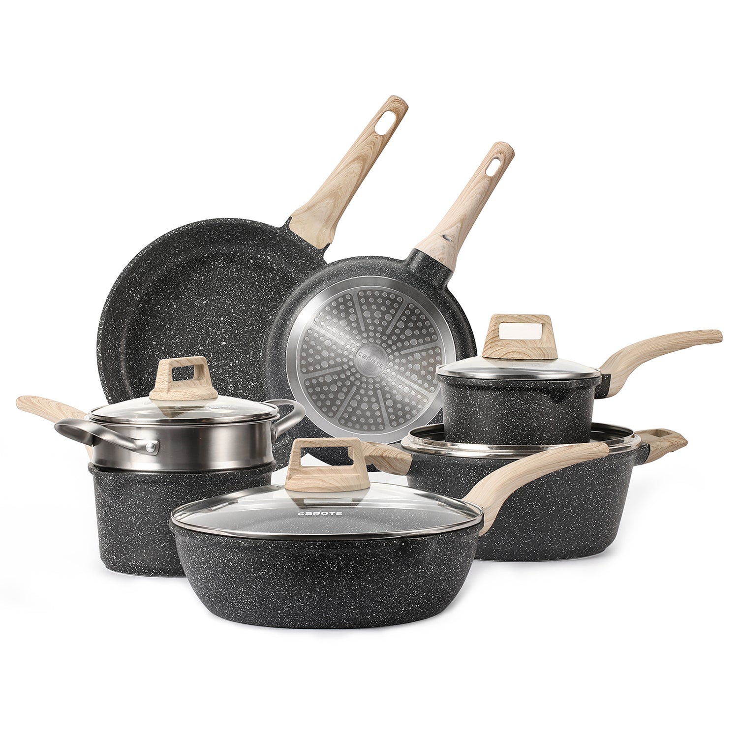 Carote Nonstick Cookware Set with Detachable Handle $29.99 (Retail