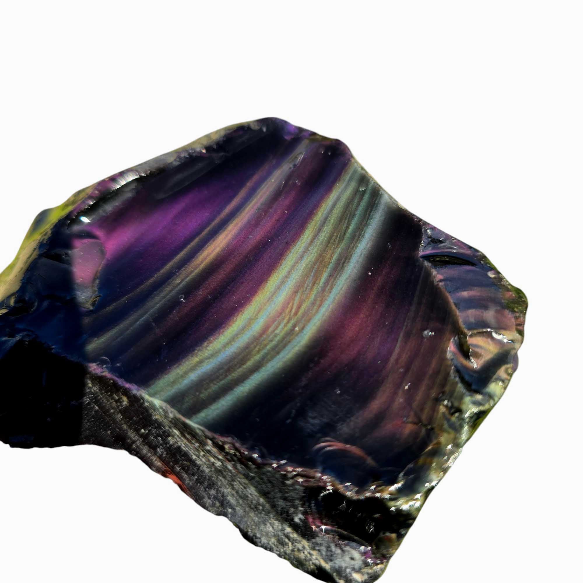 Mexican Jalisco Rainbow Obsidian Rough Chunk Lapidary Stone Magnetite