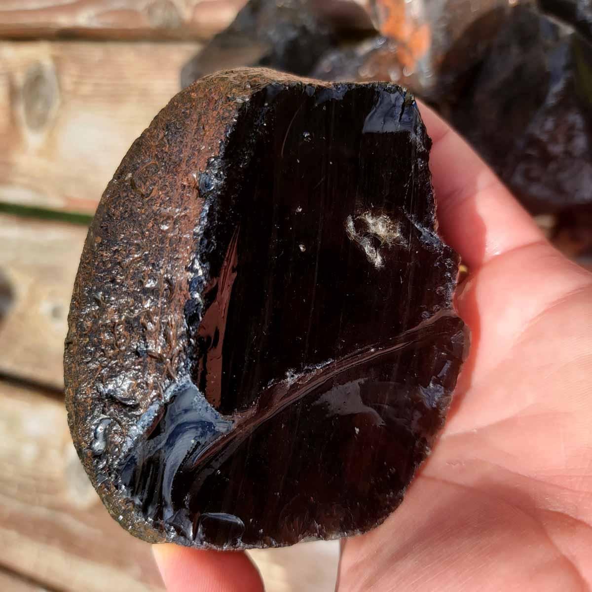 Finished this beauty today! 🩷🖤 A marvelous Velvet Obsidian stone