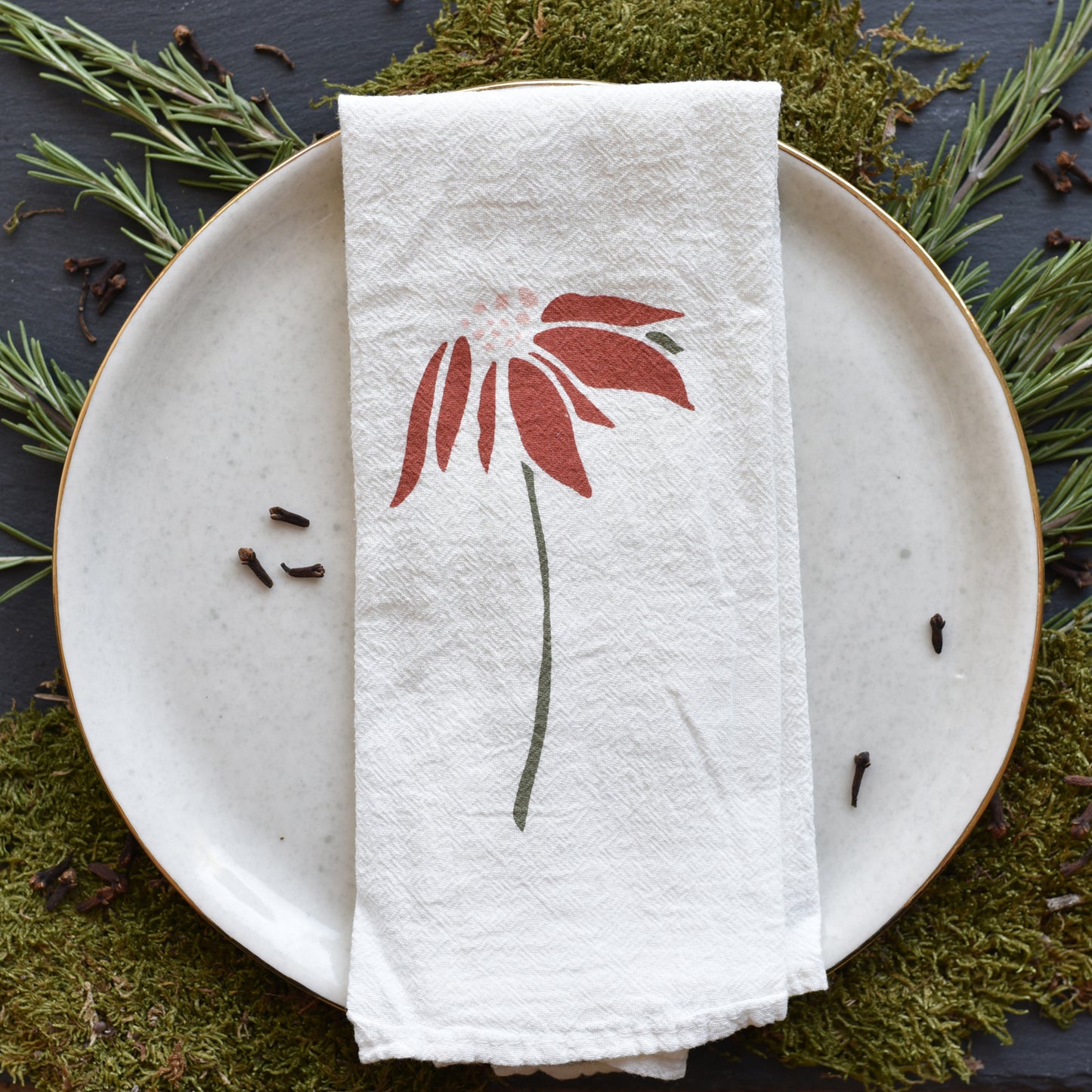 Northwest Makes Organic Linen Dinner Napkins - Eucalyptus (Set of 4)