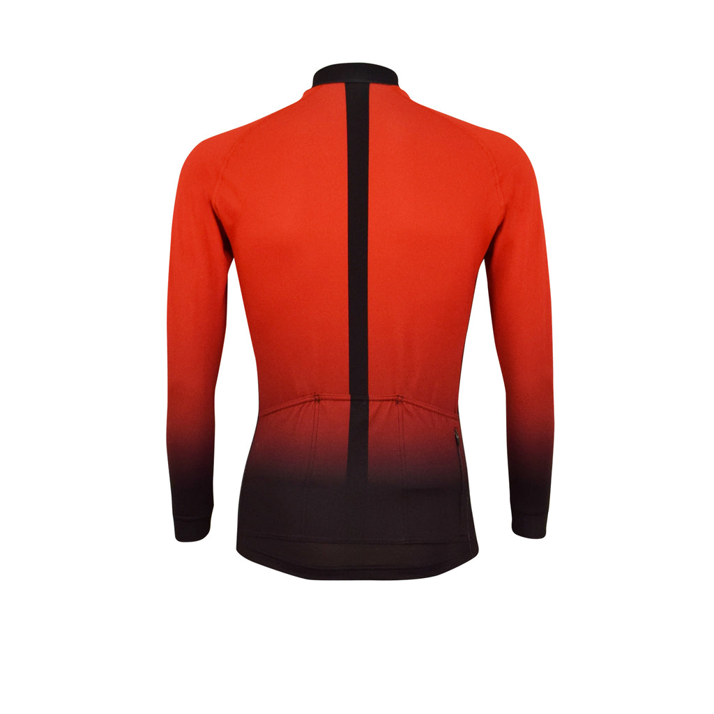 red long sleeve cycling jersey