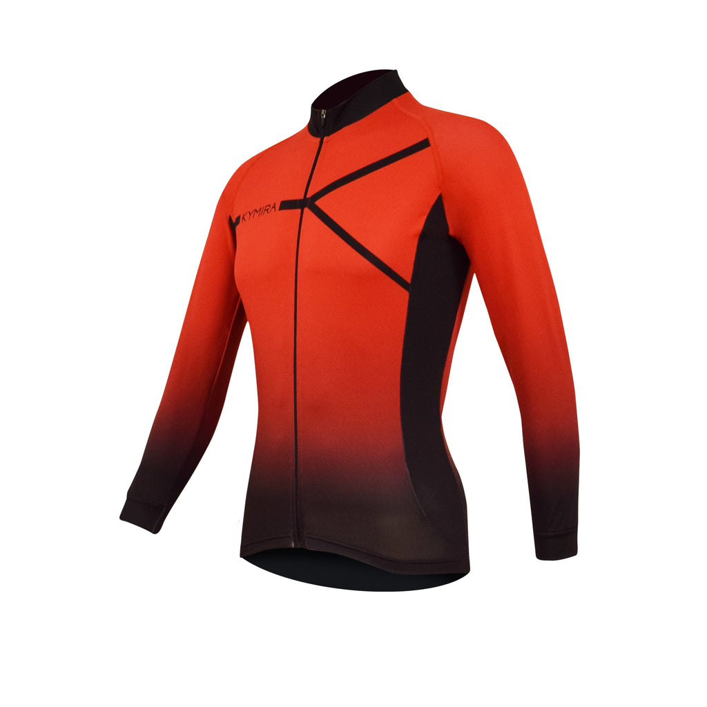 red long sleeve cycling jersey