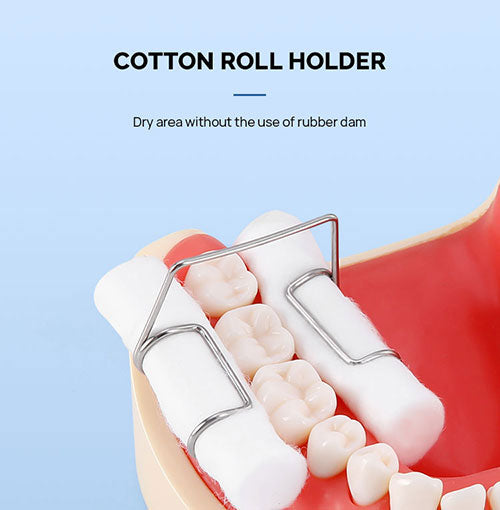 Dental Cotton Roll Holder Stainless Steel Clip Autoclavable 4pcs/Box