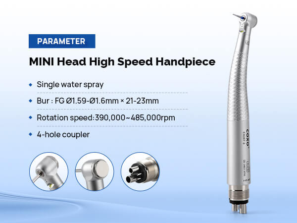 COXO LED High-speed Air Turbine Handpiece with Generator Mini Head 4 Holes Coupler CX207-2 #H05-MP4 - azdentall.com