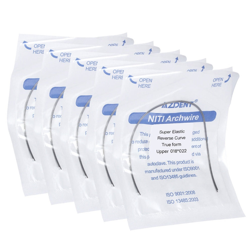 AZDENT Archwire NiTi Reverse Curve True Form Rectangular 0.018 x 0.022 Upper 2pcs/Pack