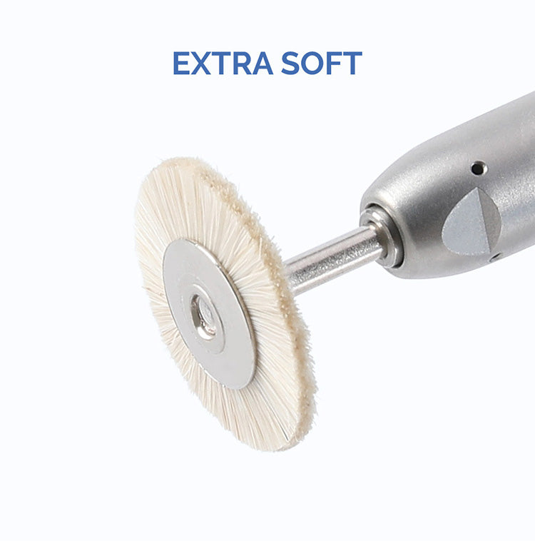 Dental Polishing Brush Wheel White Goat Hair 17mm/ 19mm/ 22mm/ 25mm 10pcs/Pack - azdentall.com