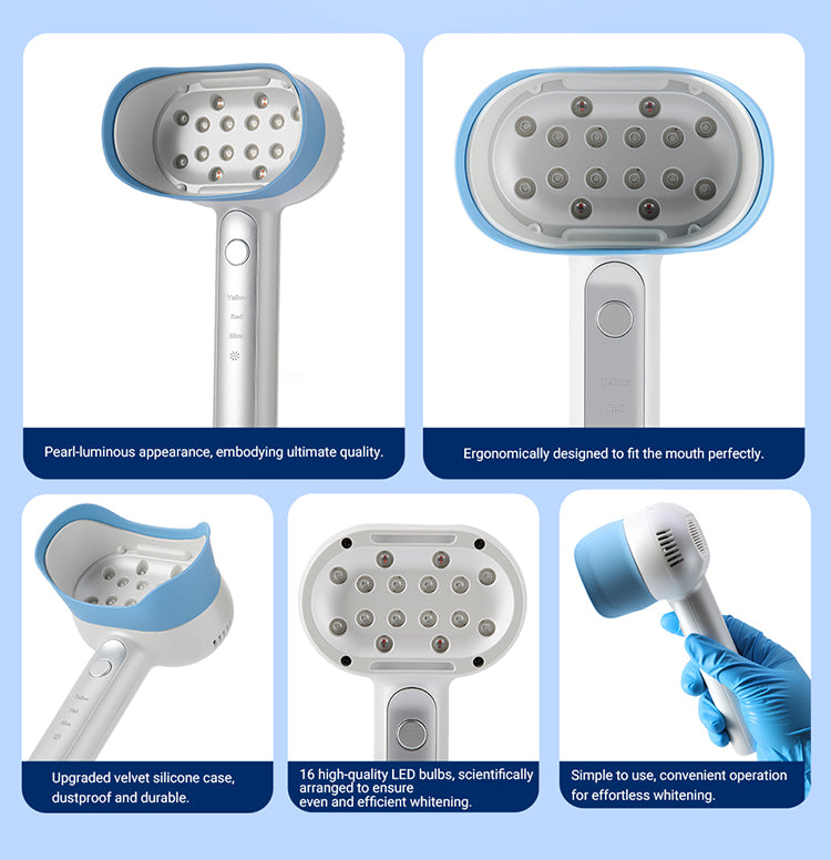 Dental Portable Whitening Lamp 16 LED 4 Color Modes Fast Teeth Bleaching Device - azdentall.com